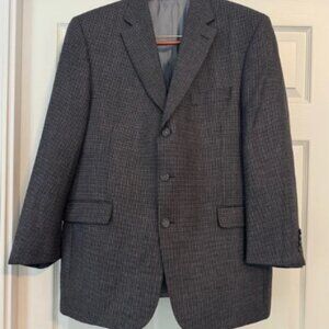 Men's Jack Victor At Ease Sport Coat Blazer Size 44R Gray Black Brown Lindenwood